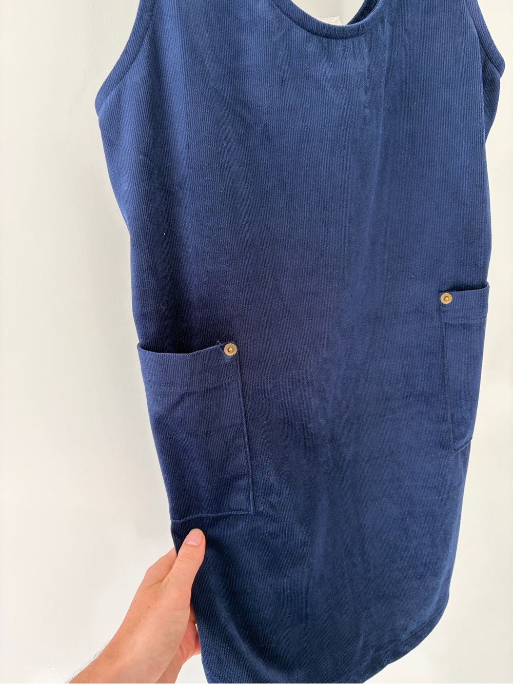 Sage Navy Scoop-Neck Mini Pinafore Dress Jumper - Picture 2 of 3